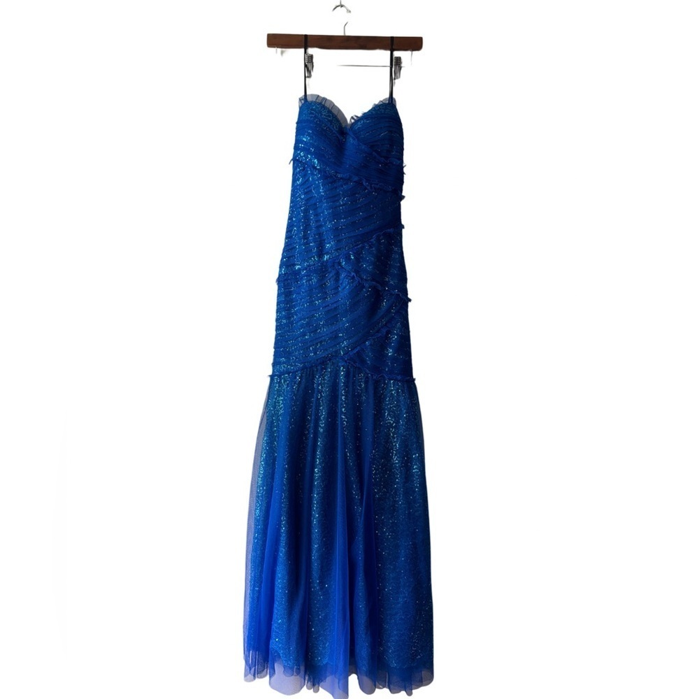 Y2K Deb mermaid blue dress with sequins‎ size 7/8
